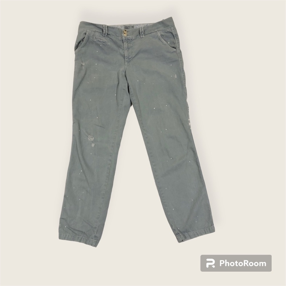 American Eagle teal gray cropped pants Size 6